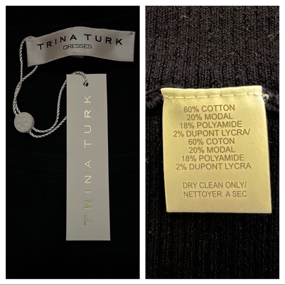 $324 Trina Turk Fit-&-Flare Navy Sweater Dress — size XL, NWT - Picture 10 of 10